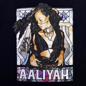 Aaliyah Shirt Men's Size XL Stained Glass 90's Retro Streetwear Merch R&B Legend